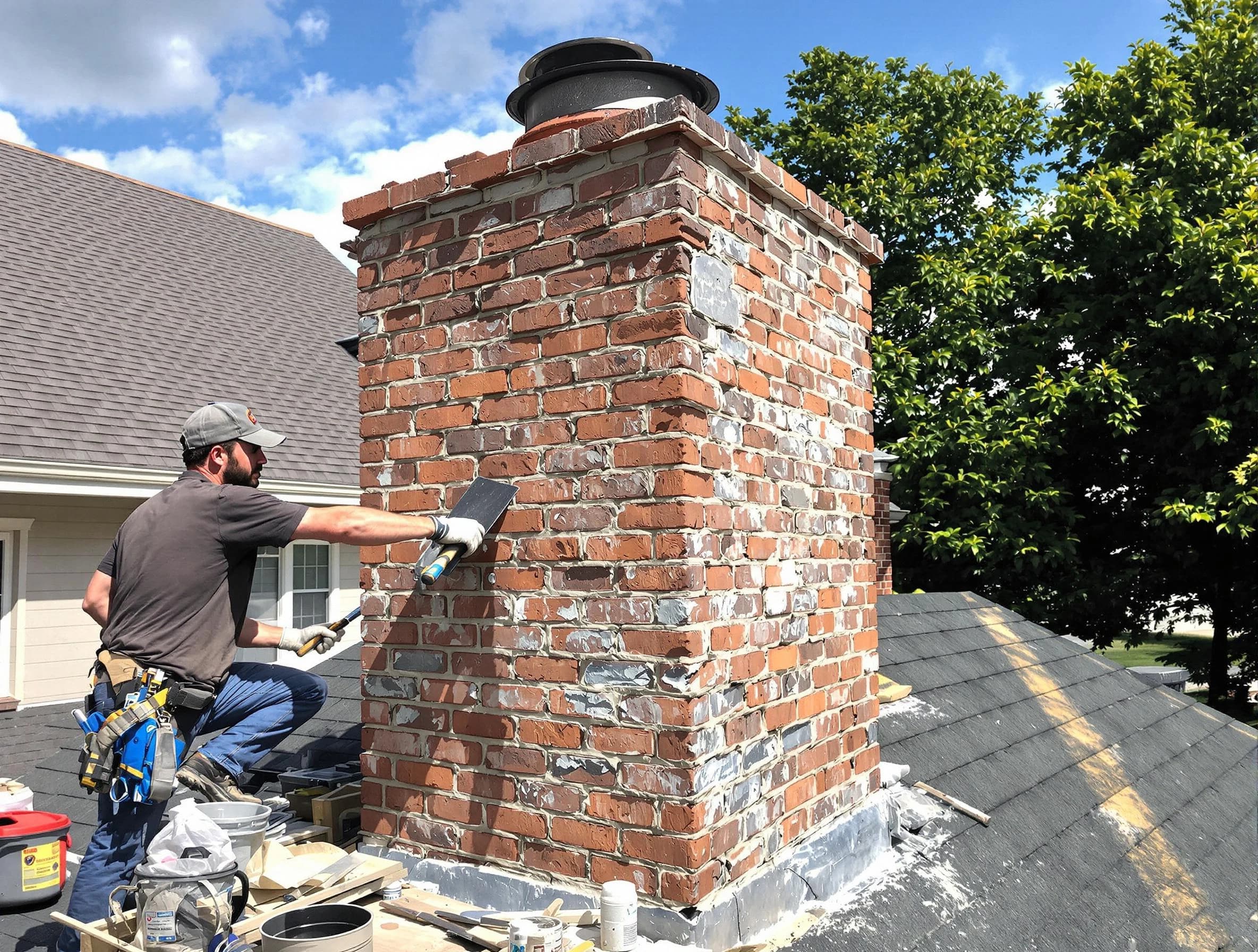 Completed chimney rebuild by Old Bridge Chimney Sweep in Old Bridge, NJ