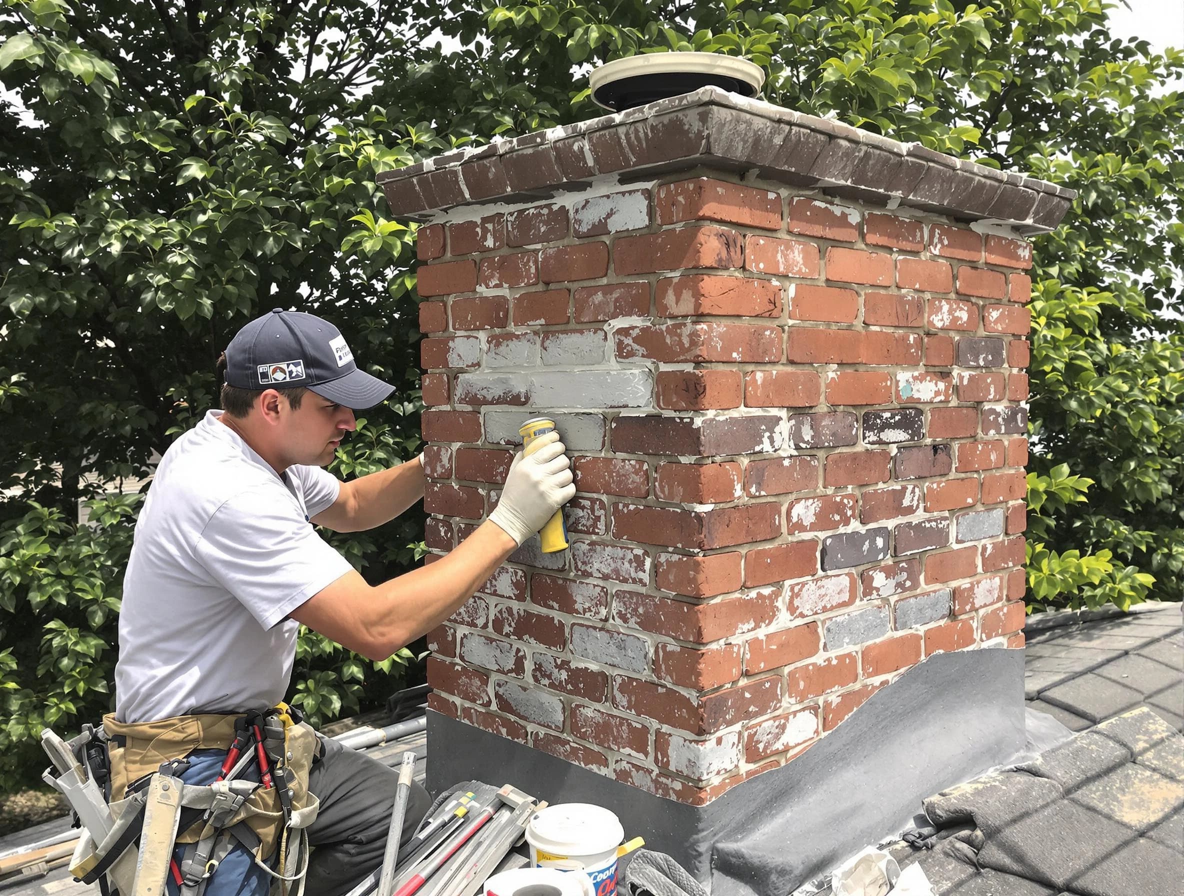 Old Bridge Chimney Sweep restoring an aging chimney in Old Bridge, NJ