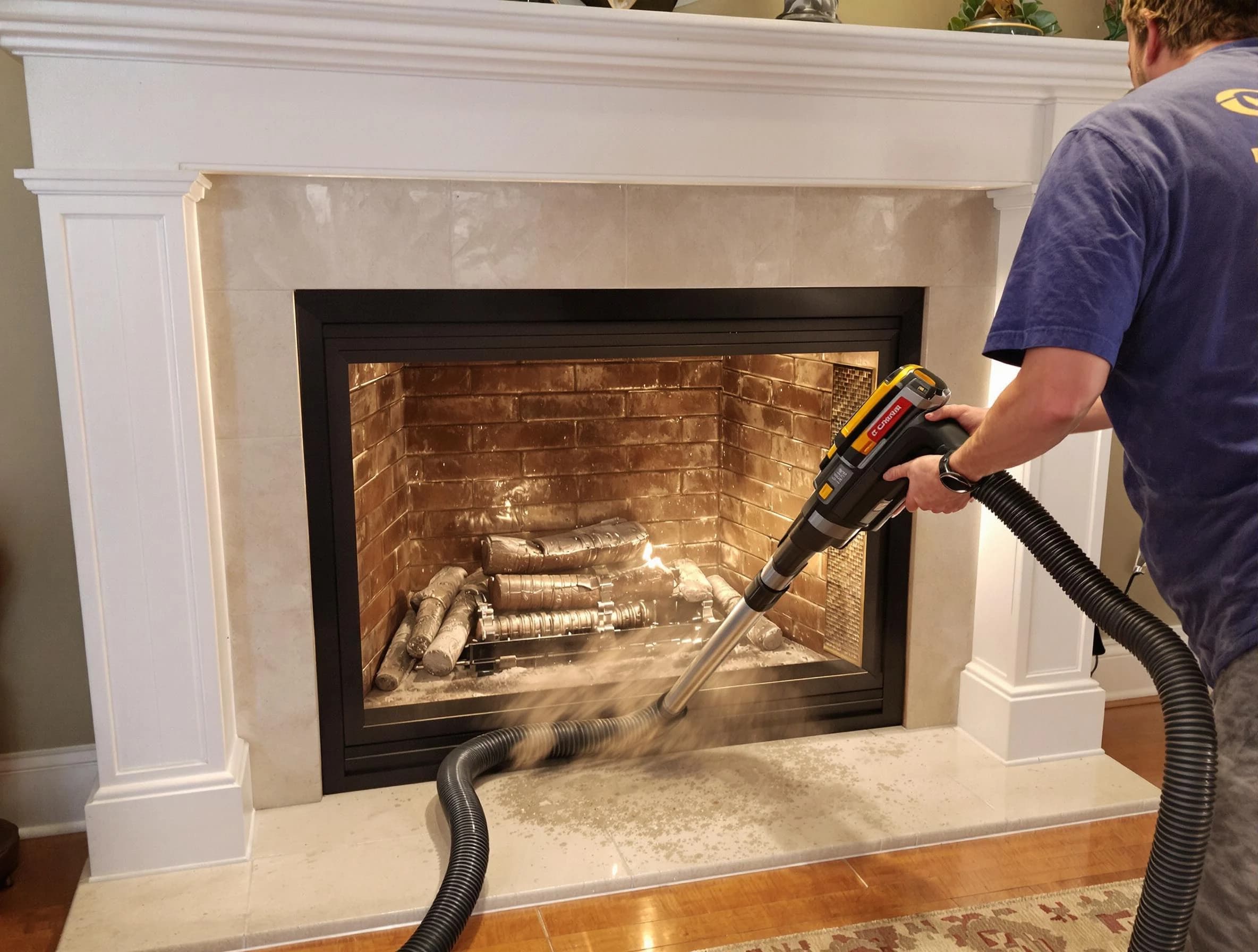 Fireplace cleaning performed by Old Bridge Chimney Sweep in Old Bridge, NJ