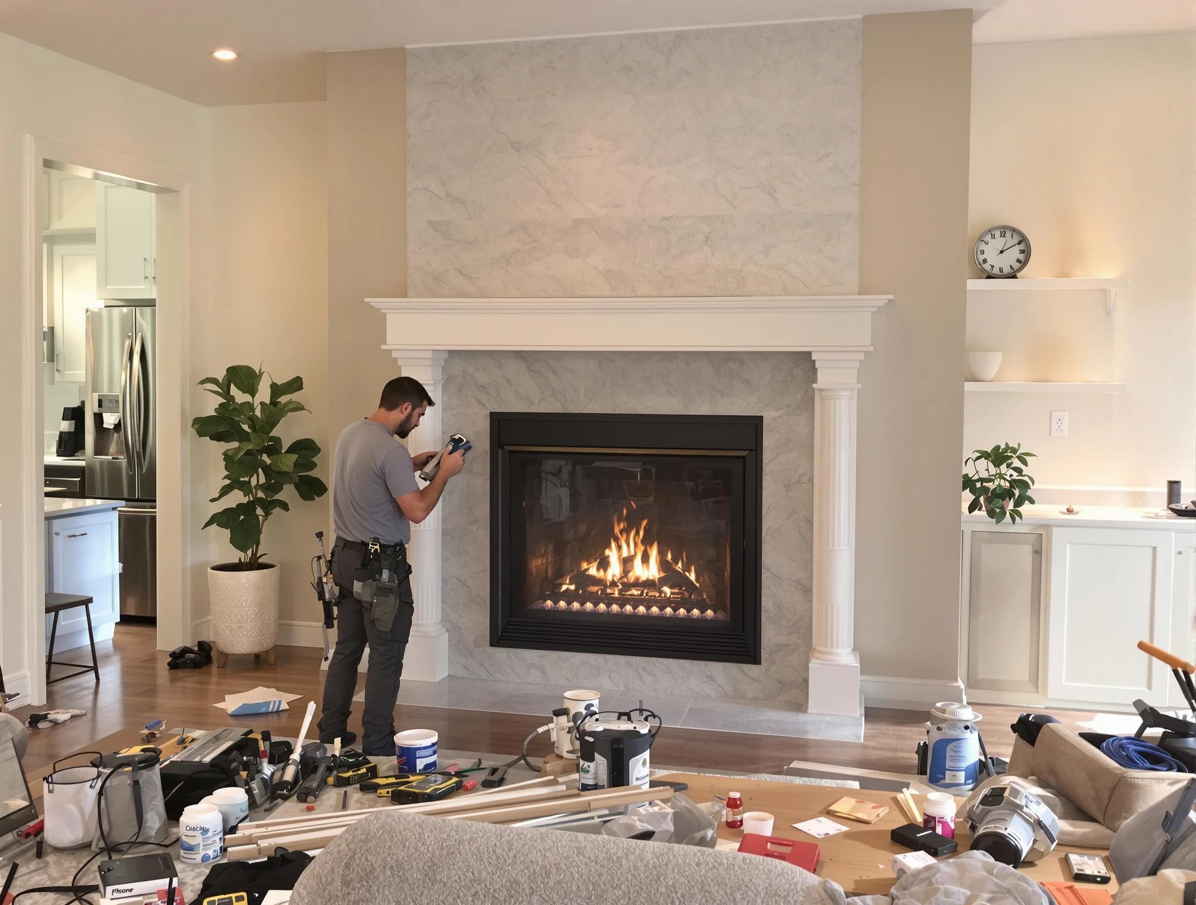 Newly installed fireplace by Old Bridge Chimney Sweep in Old Bridge, NJ