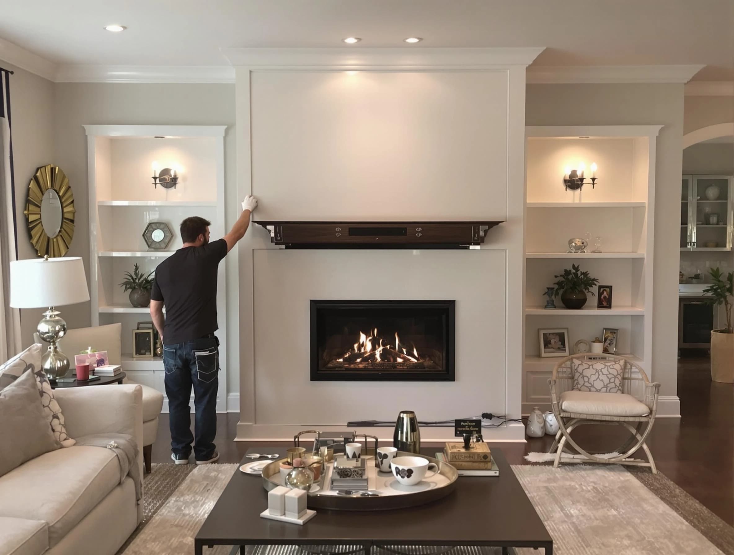 Old Bridge Chimney Sweep installing a new fireplace in Old Bridge, NJ