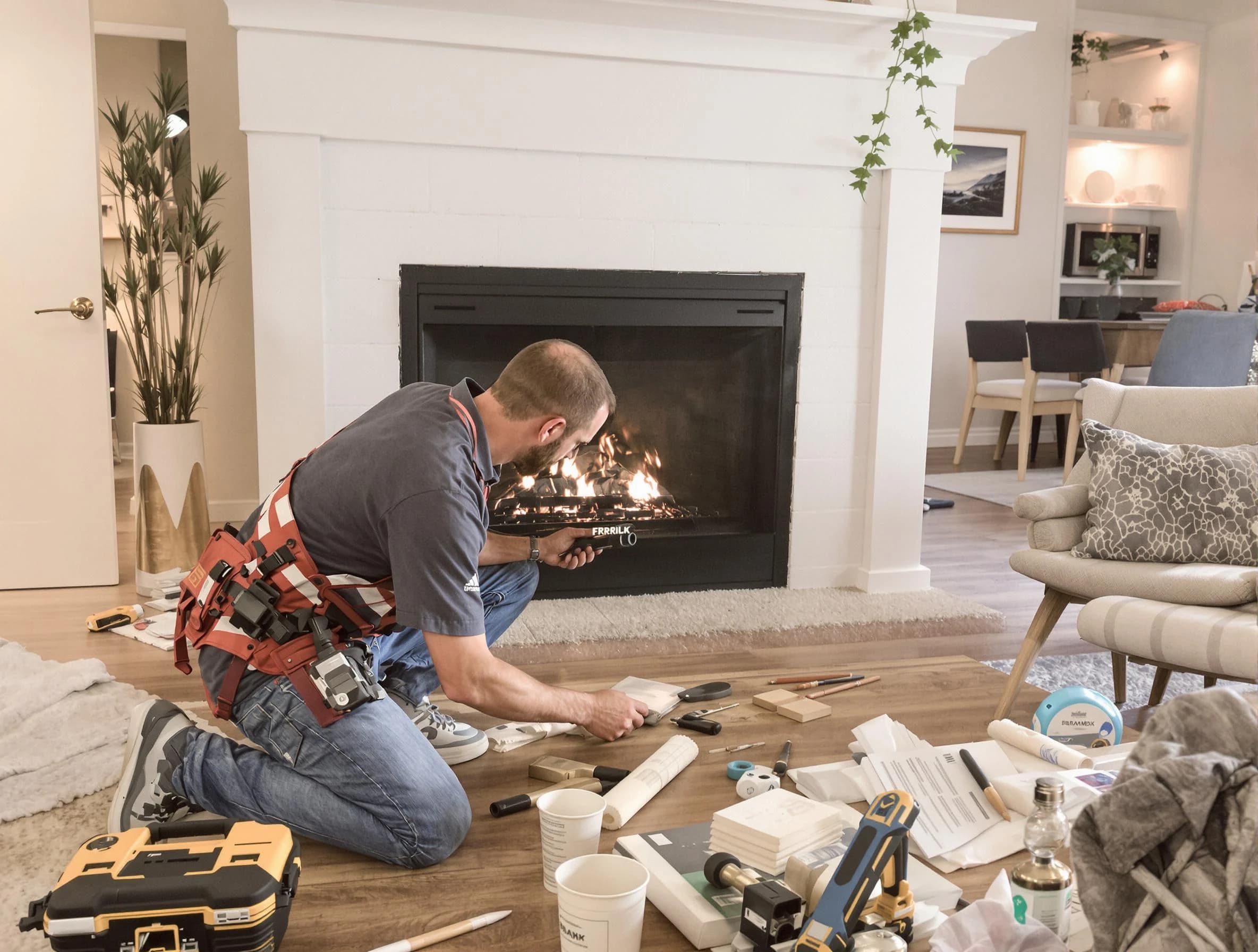 Old Bridge Chimney Sweep performing fireplace repair in Old Bridge, NJ